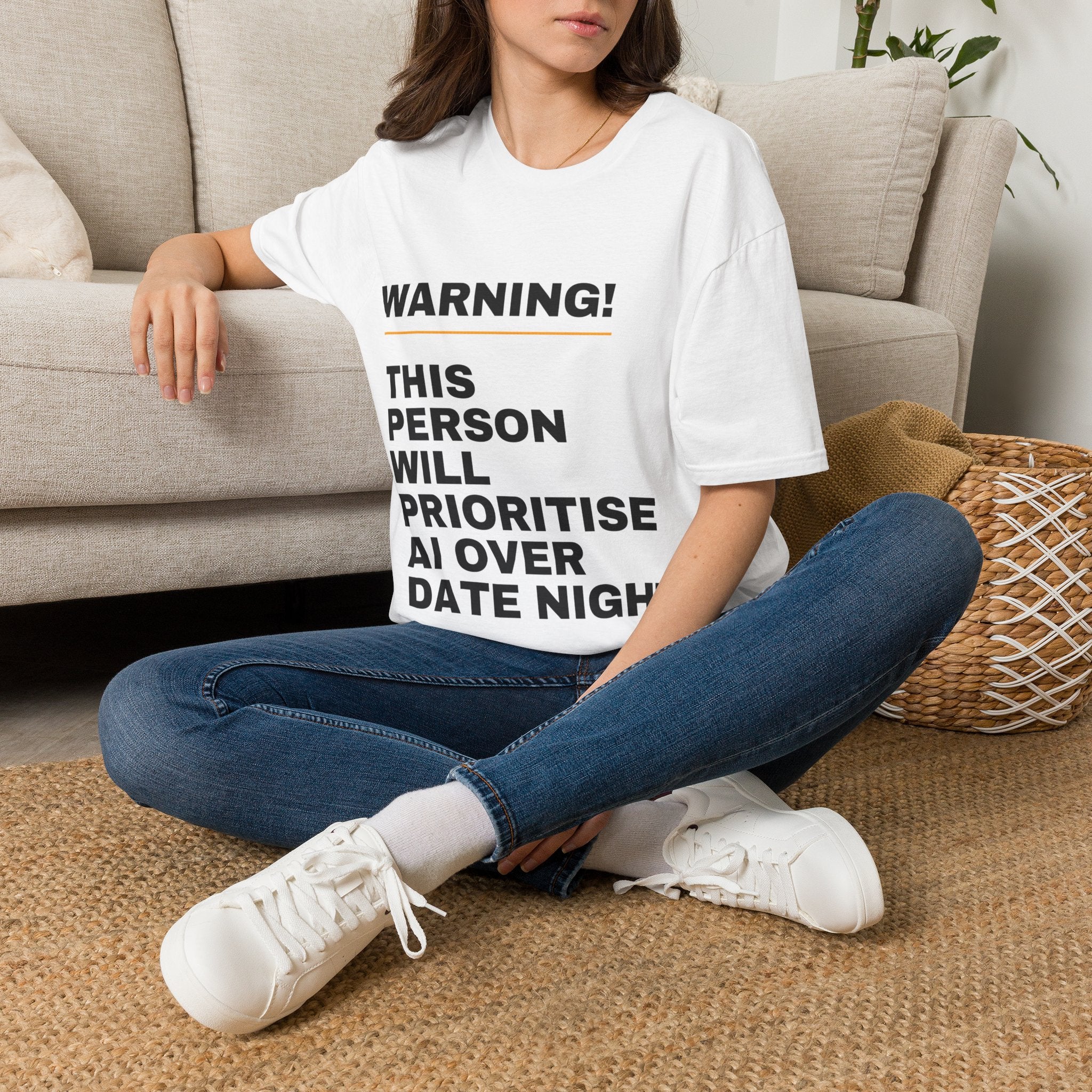 Warning This Person Will Prioritise AI Over Date Night T-Shirt | Funny AI Gift