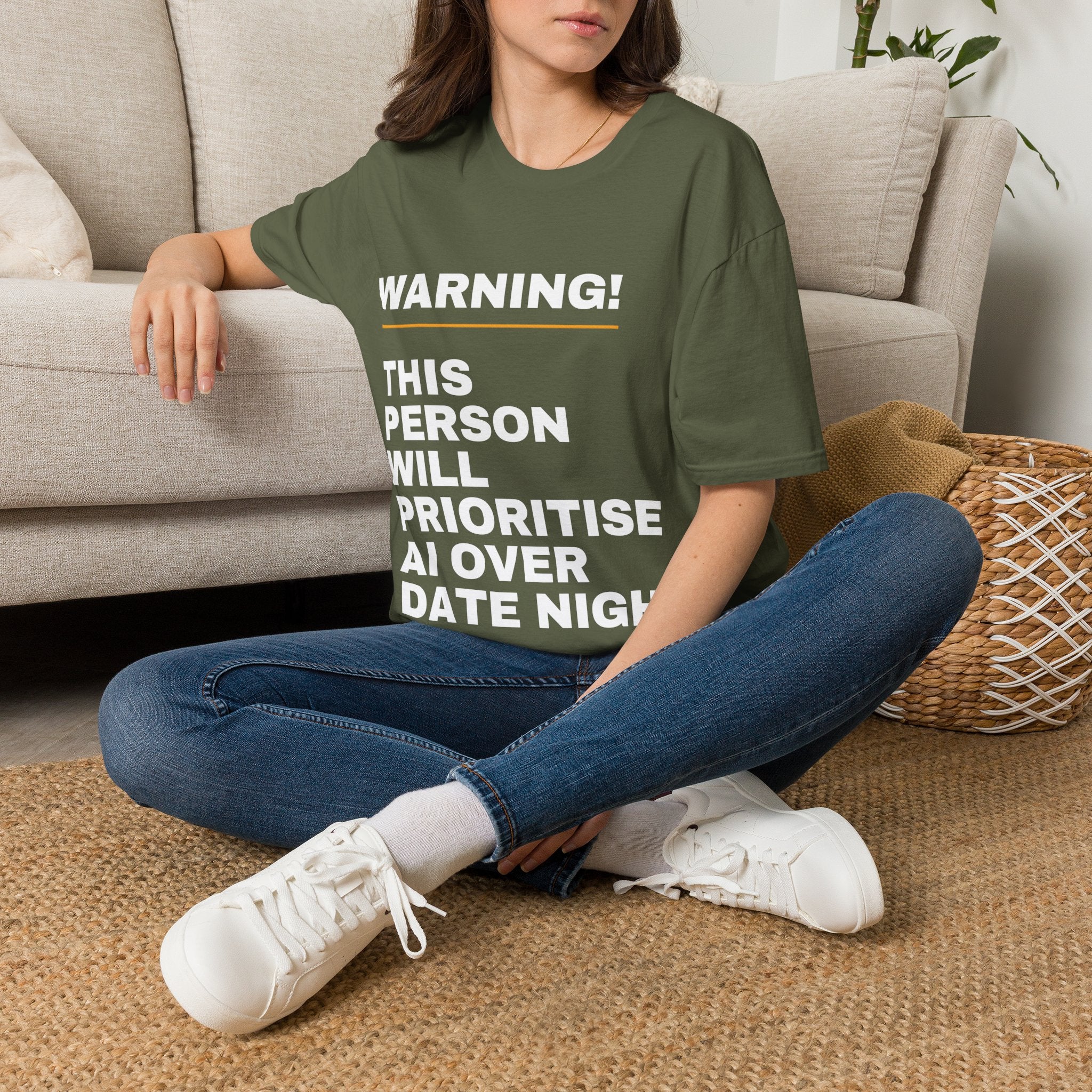 Warning This Person Will Prioritise AI Over Date Night T-Shirt | Funny AI Gift
