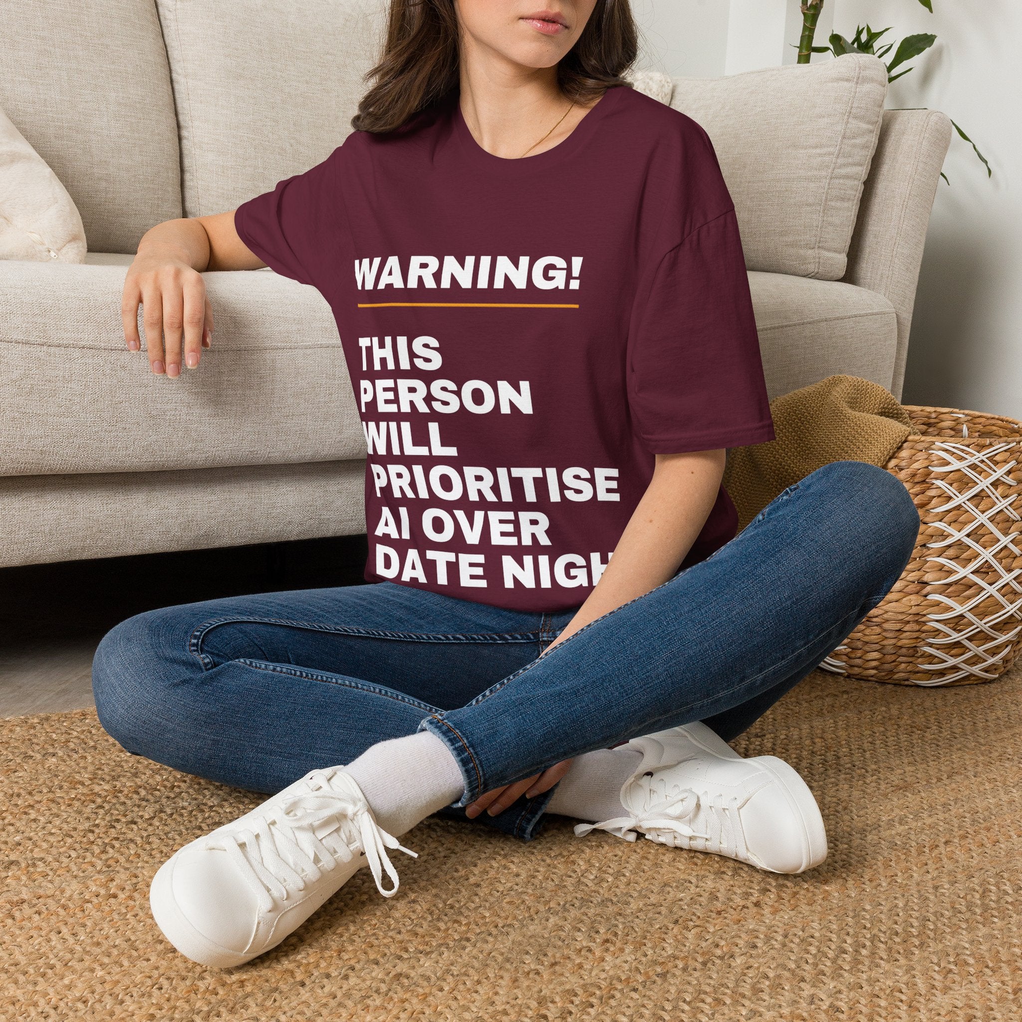 Warning This Person Will Prioritise AI Over Date Night T-Shirt | Funny AI Gift